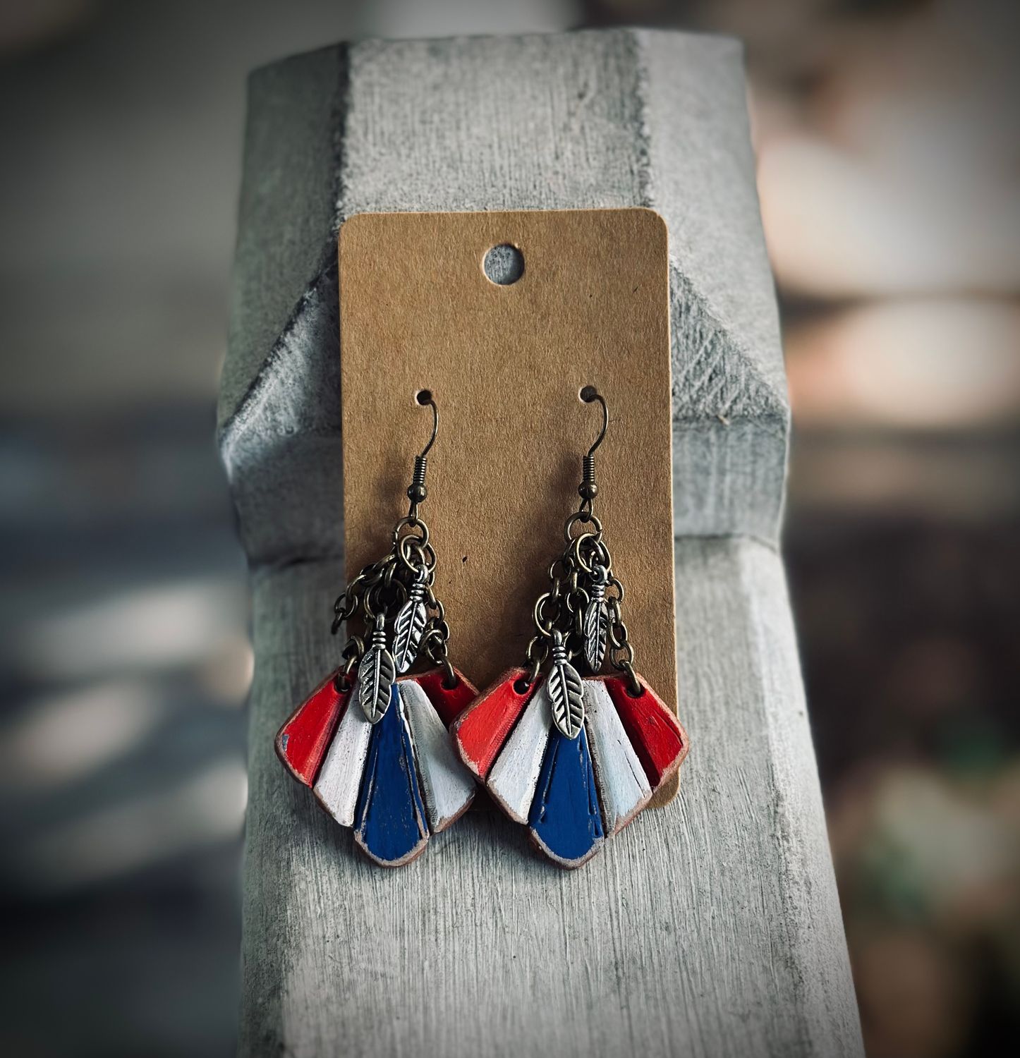 Leather Earrings/Metal Charms