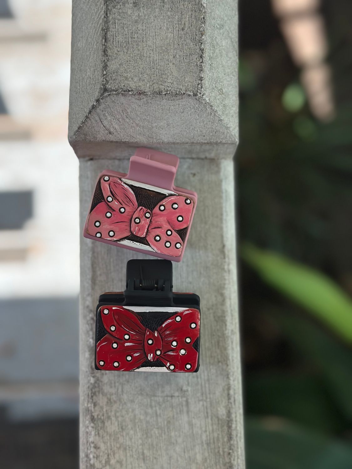 Pink Bow Small Claw Clips
