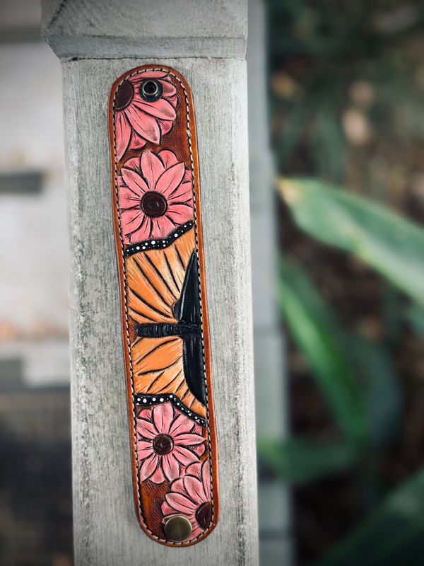 Tooled Flower/Butterfly Cuff