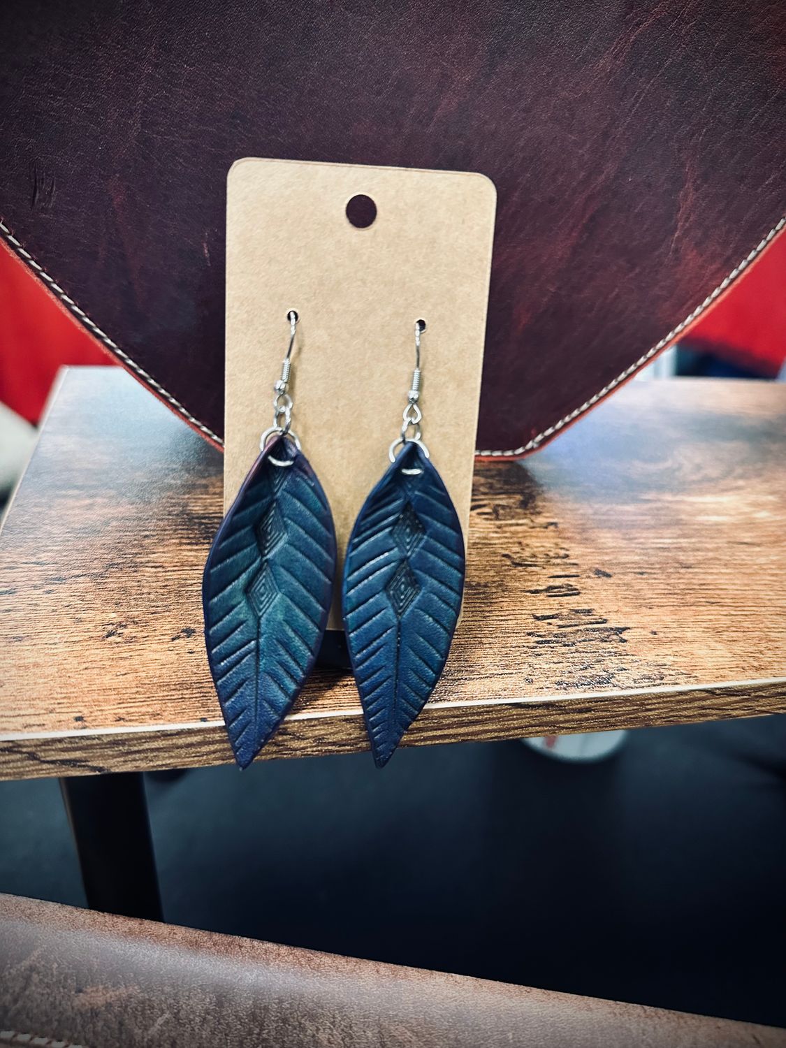 Blue Feather Earrings