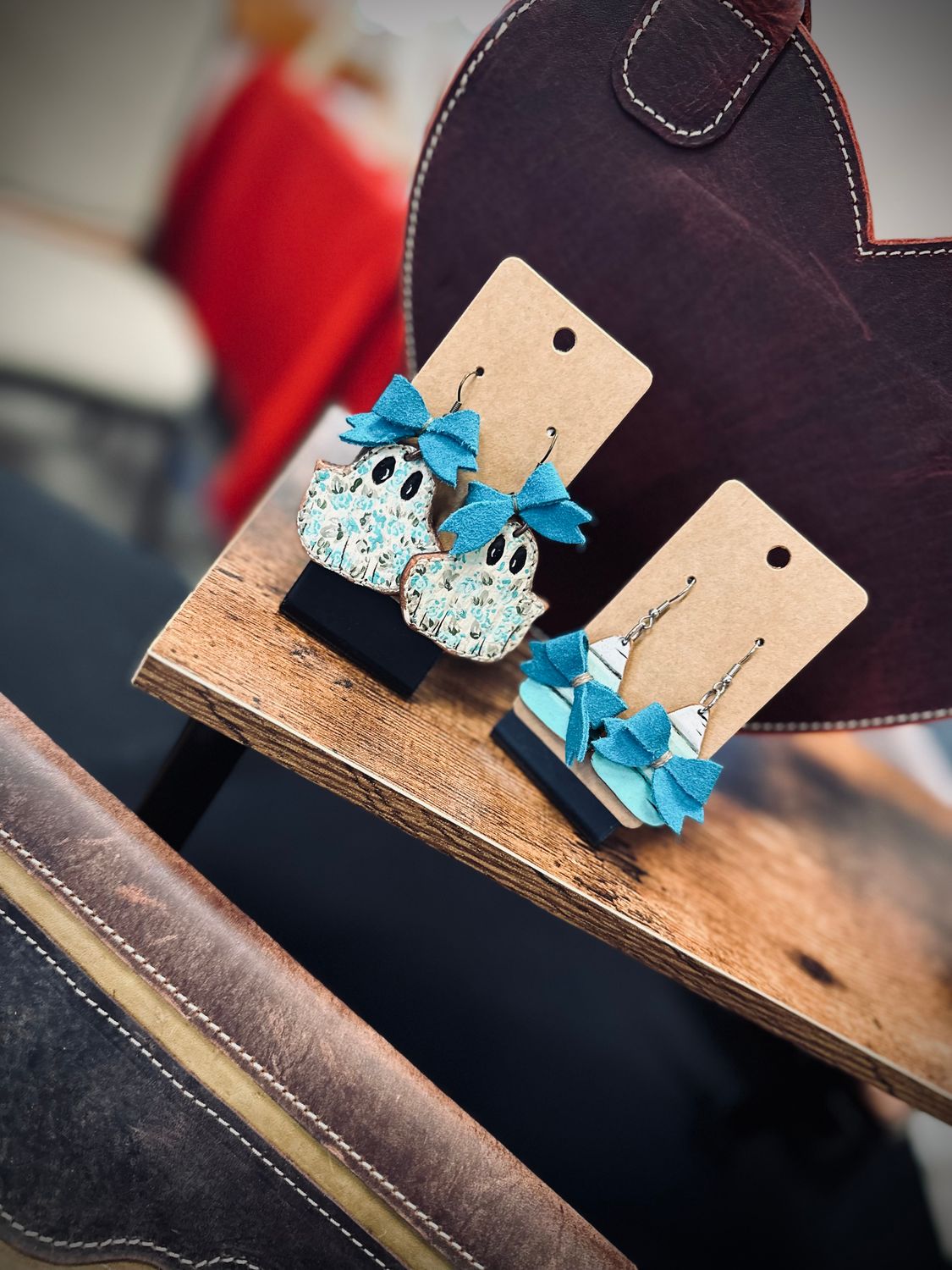 Blue Flower Ghosts with Bow