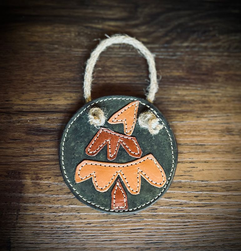 Handmade Leather Christmas Tree Ornament