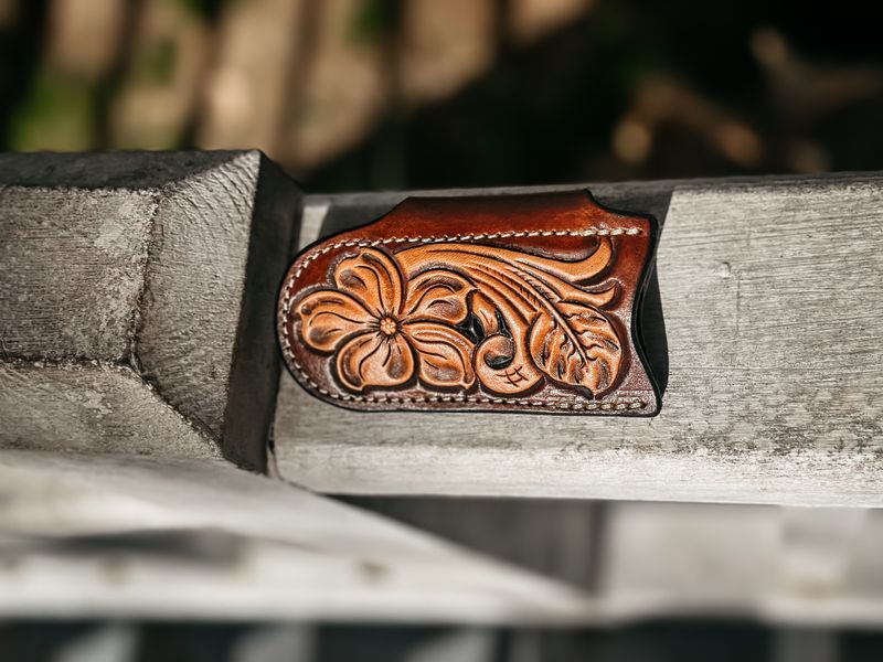 Tooled Horizontal Knife Sheath