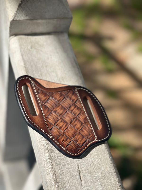 Tooled Pancake Knife Sheath
