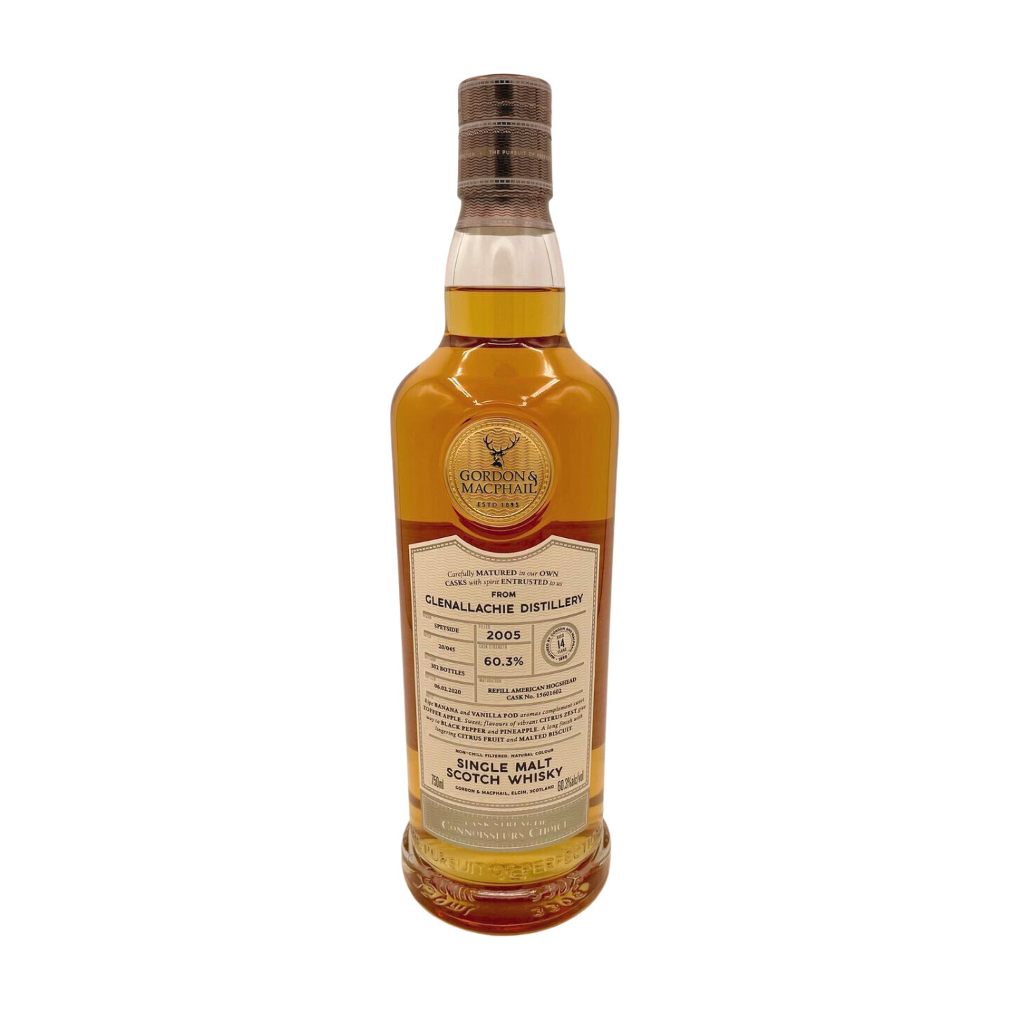 Glenallachie (Gordon & MacPhail) Speyside Single Malt Scotch Whisky Connoisseurs Choice 15 Yr (2005)