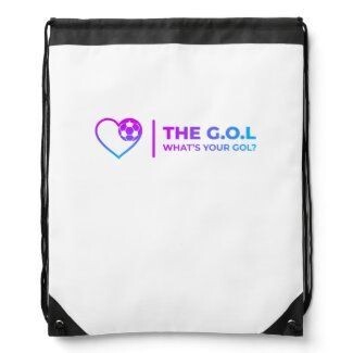 The G.O.L Drawstring Backpack in White and Black