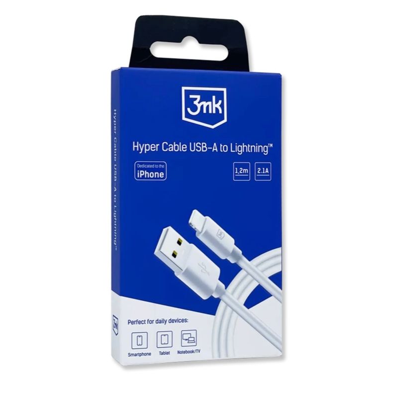 Charge Lead For Apple Devices | 1.2m USB-A To Lightning Data Cable | White