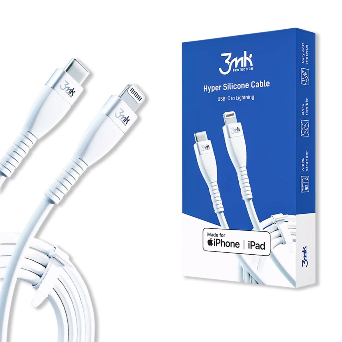 Fast Charge Lead For Apple Devices | 1m USB-C To Lightning Data Cable 20W | White