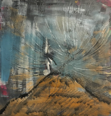 Erdbeben, Acryl auf Leinwand, 40 x 40 cm, 2021
