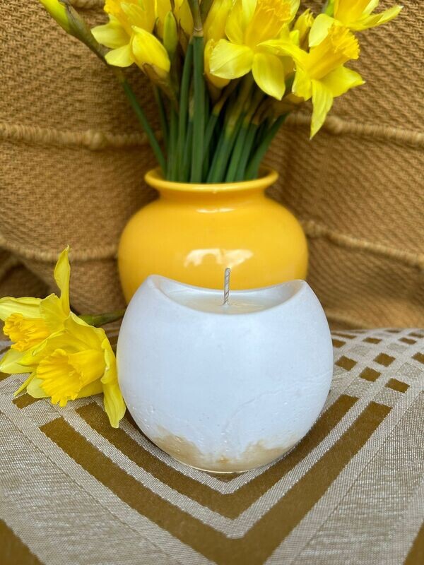 &#39;Daffodils&#39; - curved 165g candle