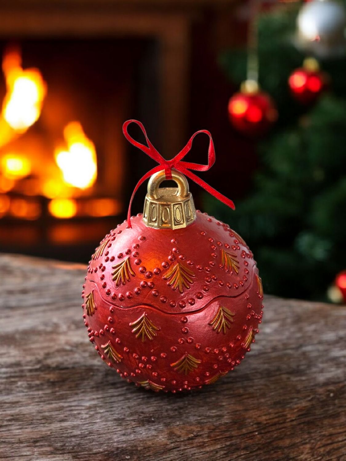 &#39;Apple &amp; Cinnamon&#39; - hand-painted 200g candle