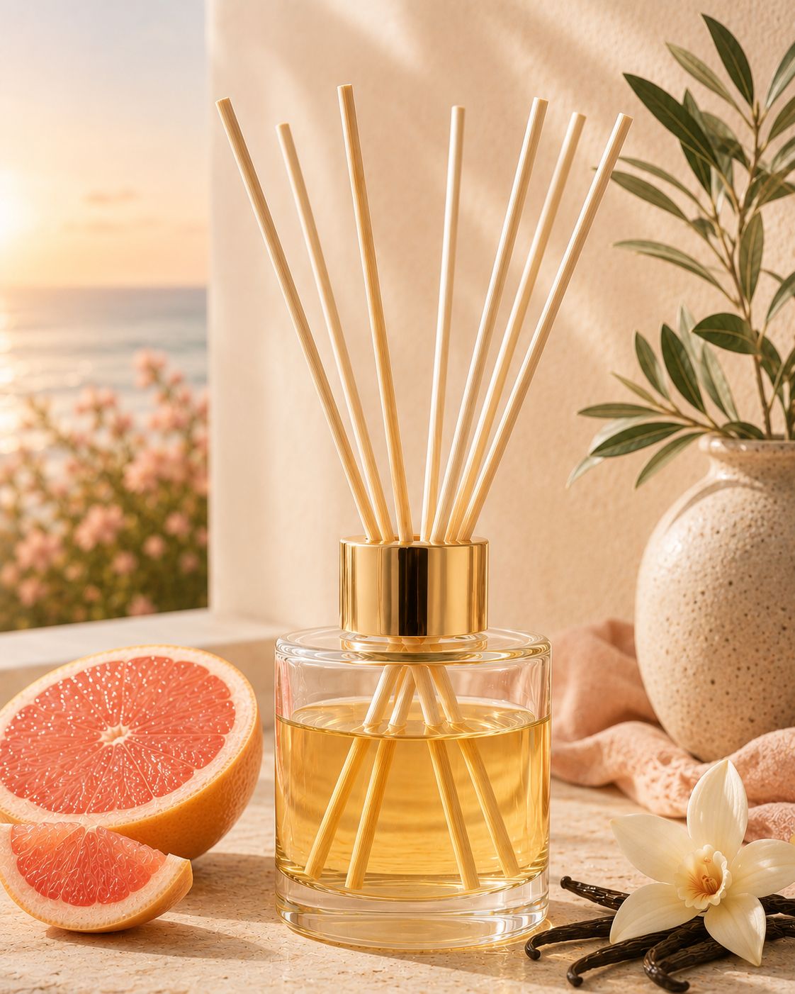 'Pink Grapefruit &amp; Vanilla' - 100ml reed diffuser