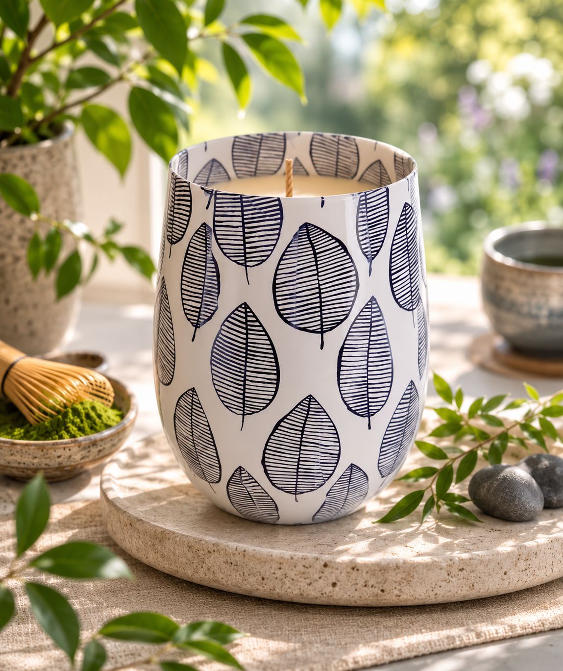 'Matcha &amp; Charcoal' - 400g candle
