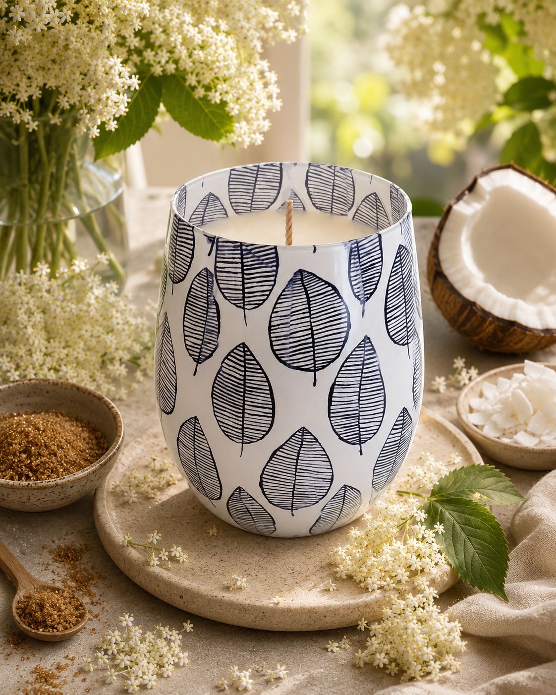 'Elderflower &amp; Coconut Sugar' - 400g candle