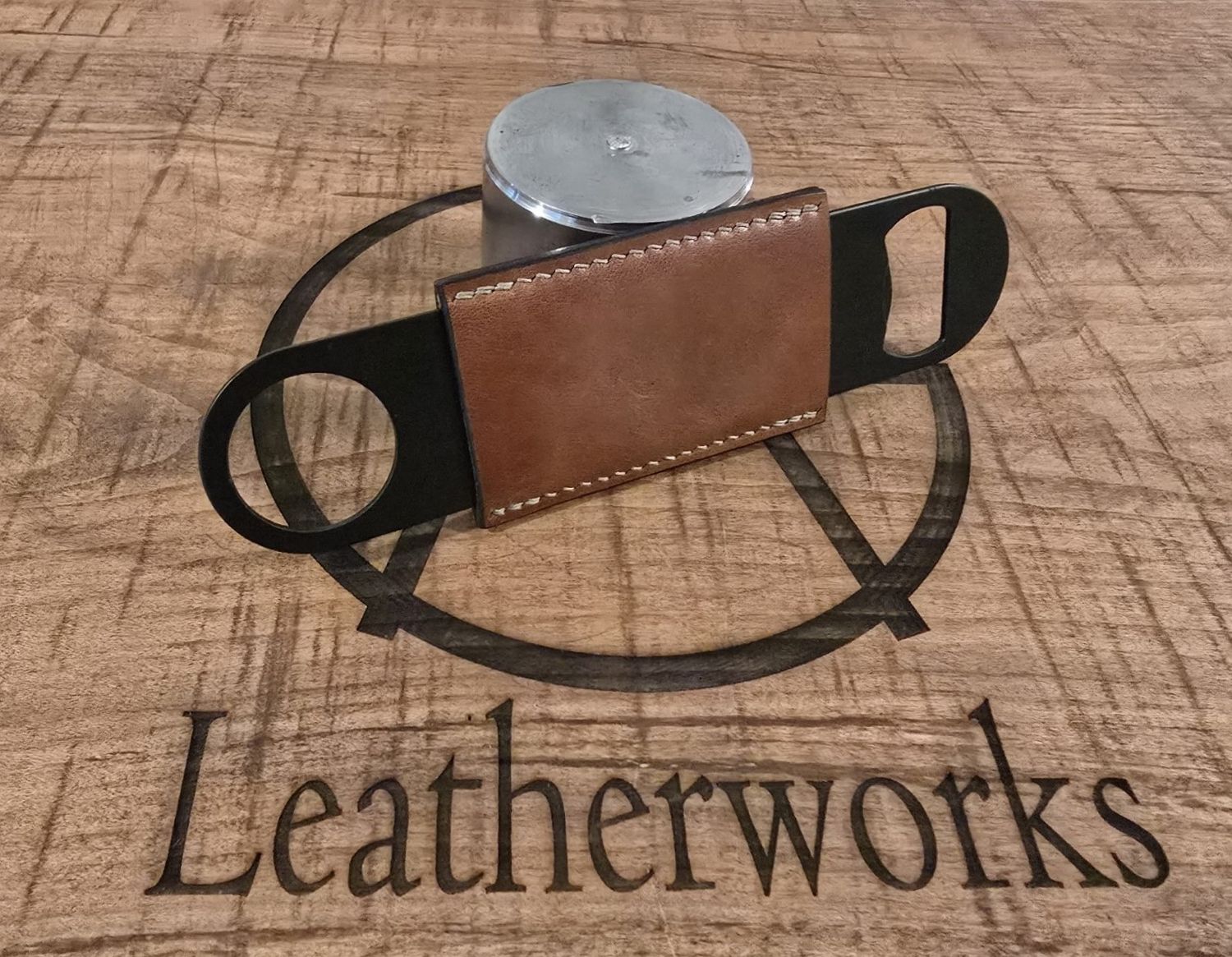 LEATHER WRAPPED BOTTLE OPENER