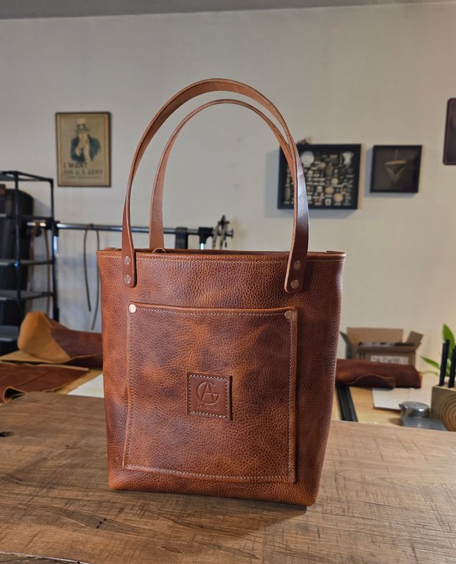 Pull-Up Leather Tote Bag