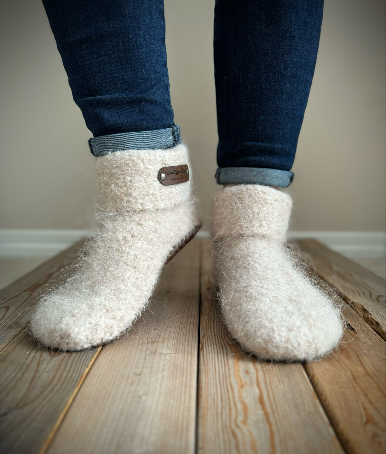 Cream with Folded Cuff, Women’s Size 9.5