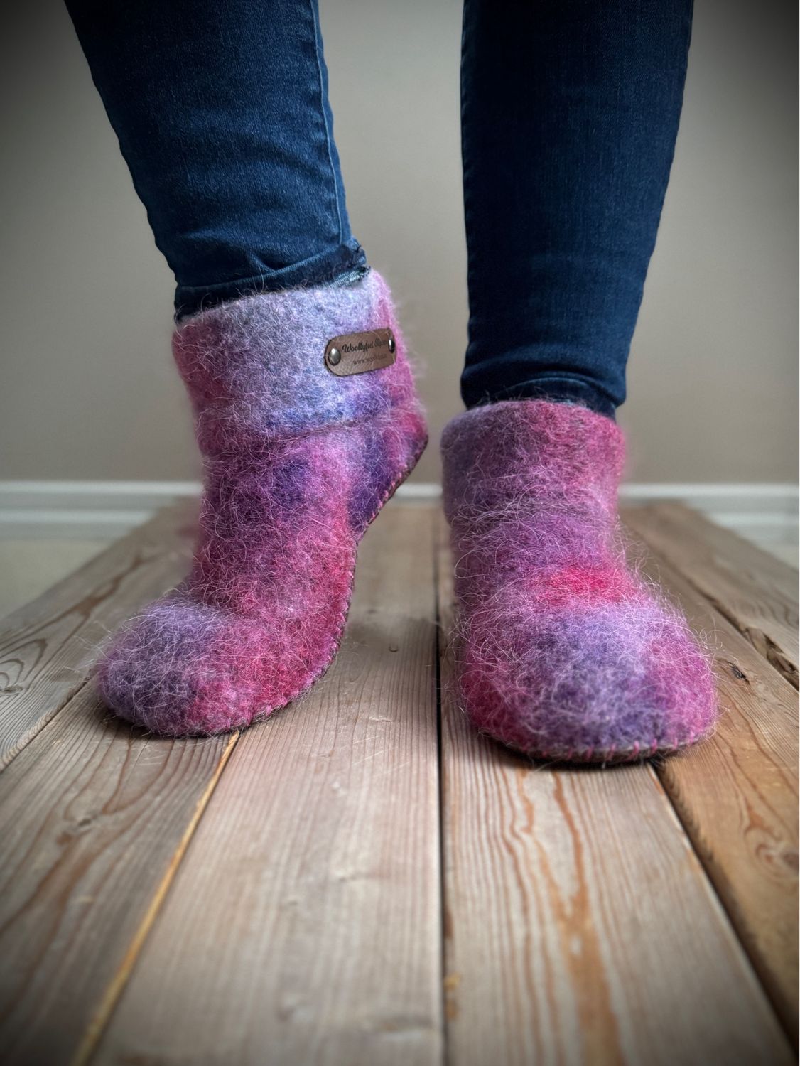 Celestial Petals with folded cuff, Hand dyed, Women&#39;s Size 8.5
