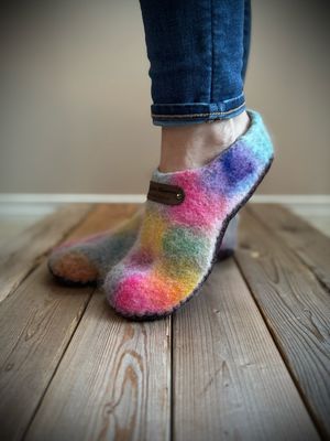 Summer Mosaic Clog, Hand dyed, Women&#39;s Size 8