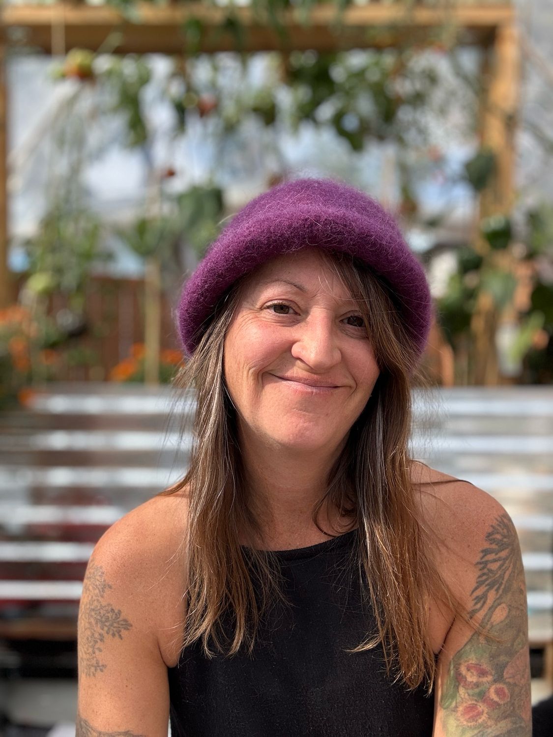 Aubergine Felted Hat, 23”