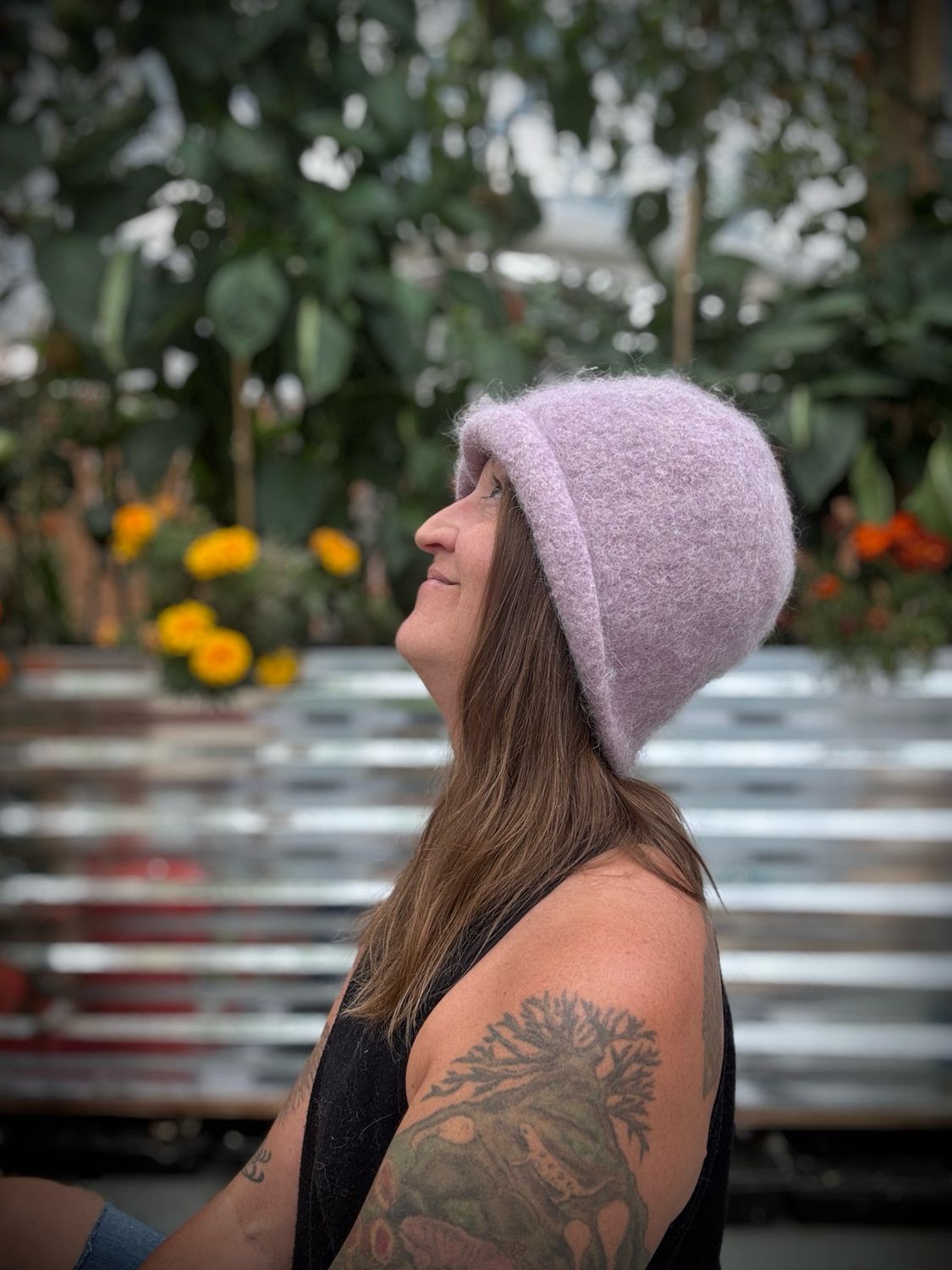 Tea Rose Felted Hat, 25.5”