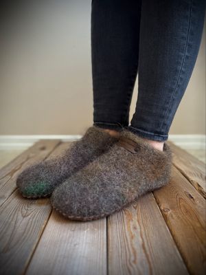 Old Growth Forest Clog, Hand dyed, Women's Size 10.5 WIDE
