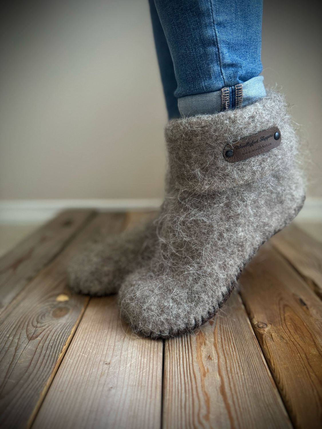 Warm Grey with folded cuff, Women's Size 9