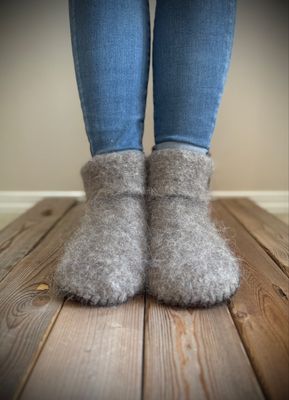 Warm Grey with folded cuff, Women's Size 9