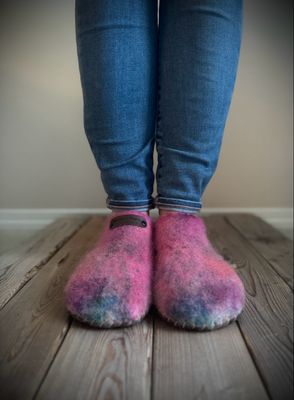 Summer’s Bloom Clog, Hand dyed, Women's Size 6.5