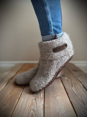 Warm Grey with folded cuff, Women's Size 7