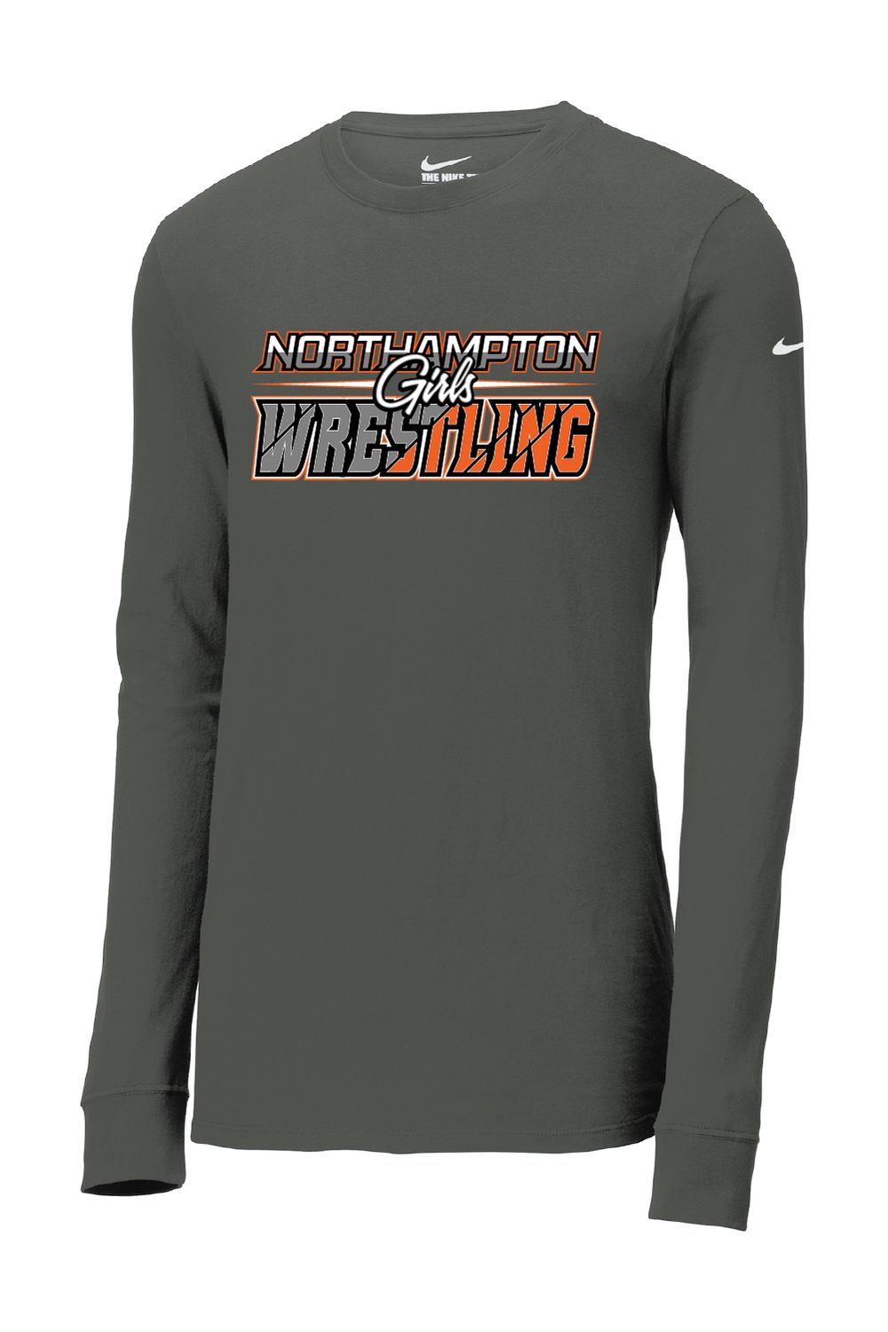 Nike Adult Long Sleeve Tee, COLOR: ANTHRACITE, DESIGN: GIRLZ