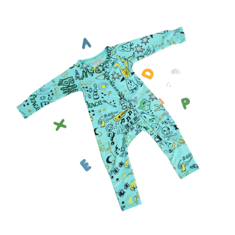 Teal Doodle Zippy
