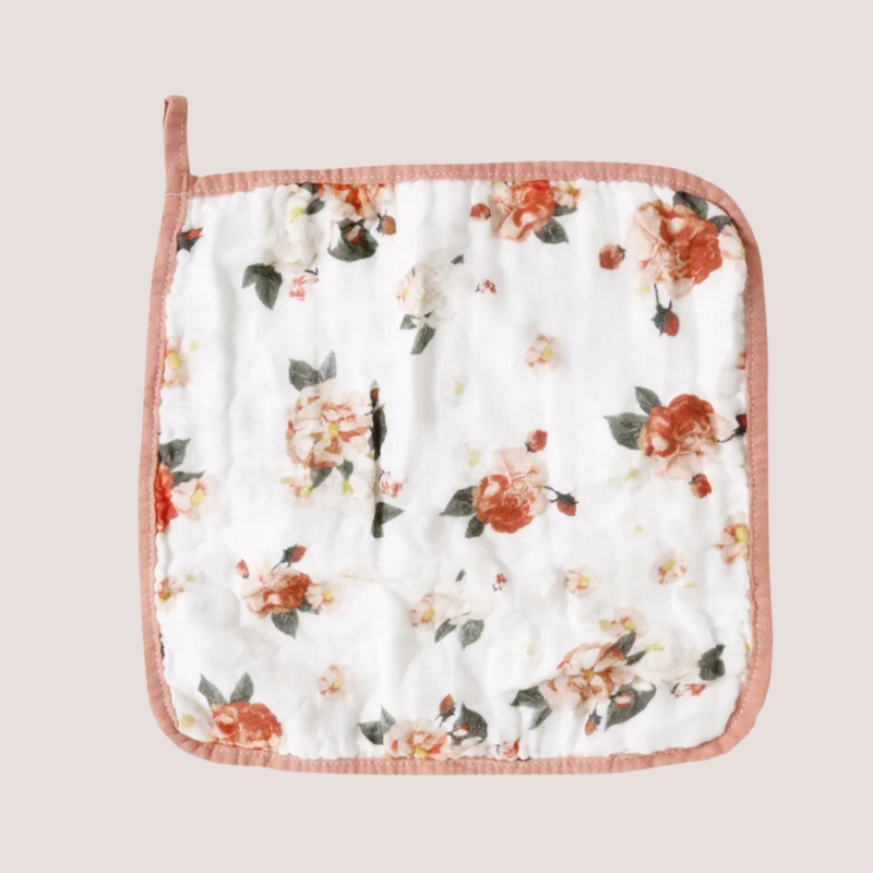 Muslin Floral Washcloth