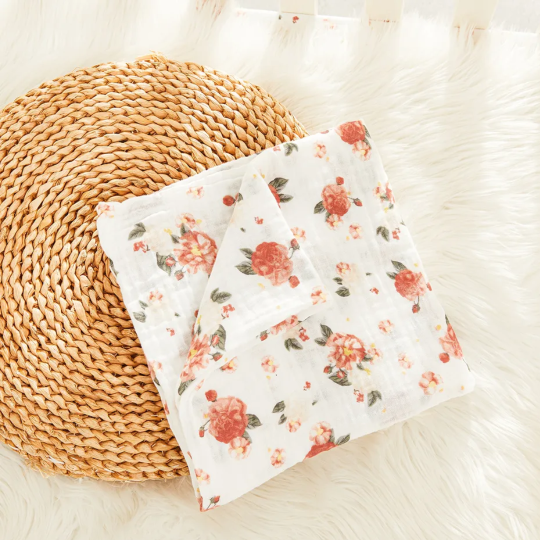 Muslin Floral Swaddle Blanket