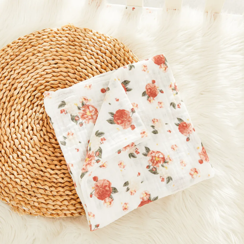 Muslin Floral Swaddle Blanket
