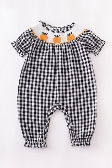Plaid Pumpkin Romper
