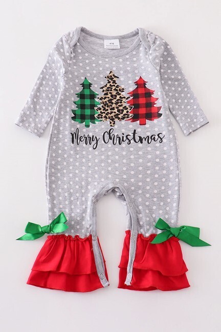 Polka dot Merry Christmas Romper