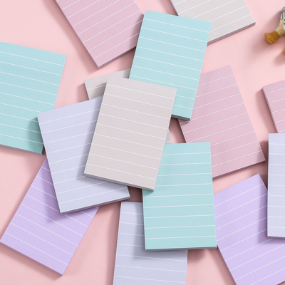 Colorful lined sticky note pads