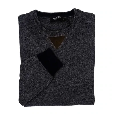 Bugatchi Charcoal Knit with suede details