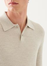 PATRICK ASSARAF MERINO WAFFLE KNIT POLO
