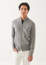 PATRICK ASSARAF MERINO ZIP UP CARDIGAN