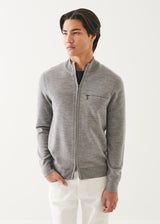PATRICK ASSARAF MERINO ZIP UP CARDIGAN
