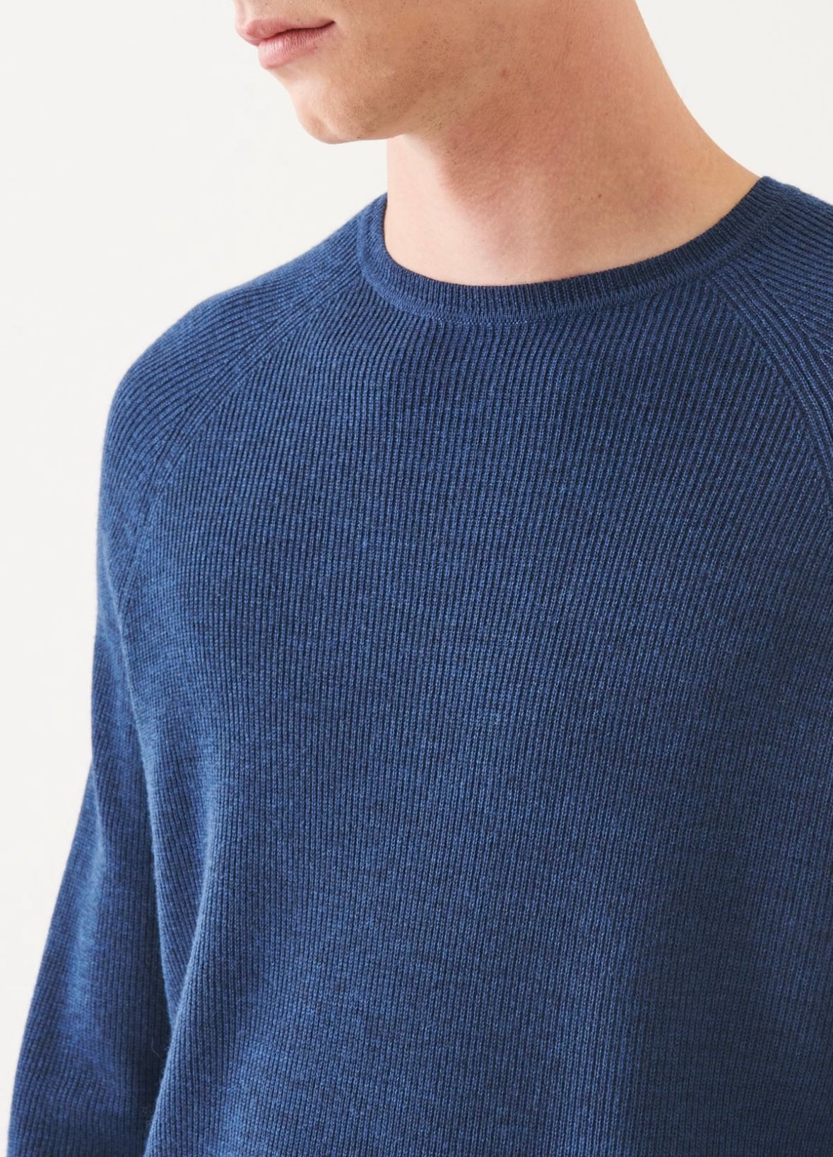 MERINO WOOL RIBBED CREWNECK MELANGE