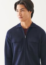 PATRICK ASSARAF MERINO FULL ZIP