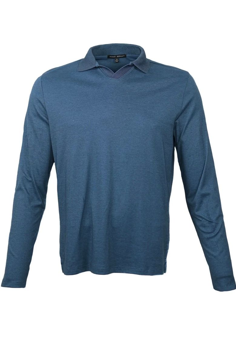 ROBERT BARAKETT ADISON OPEN COLLAR POLO NAVY
