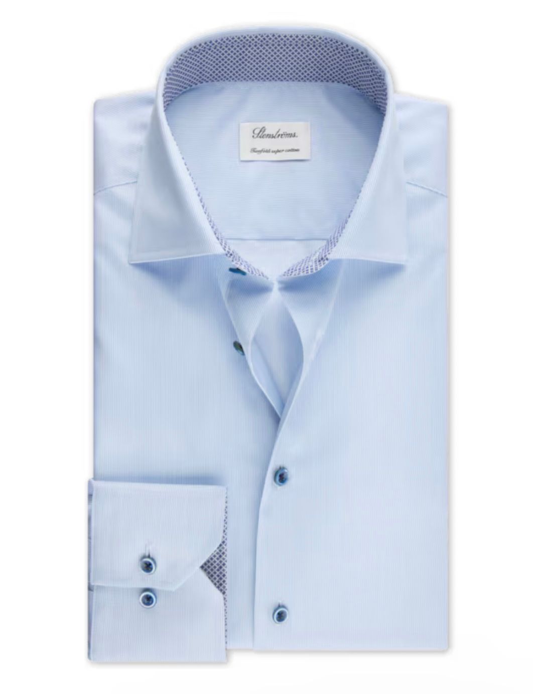 Stenstroms Light blue Contrast Twill Shirt