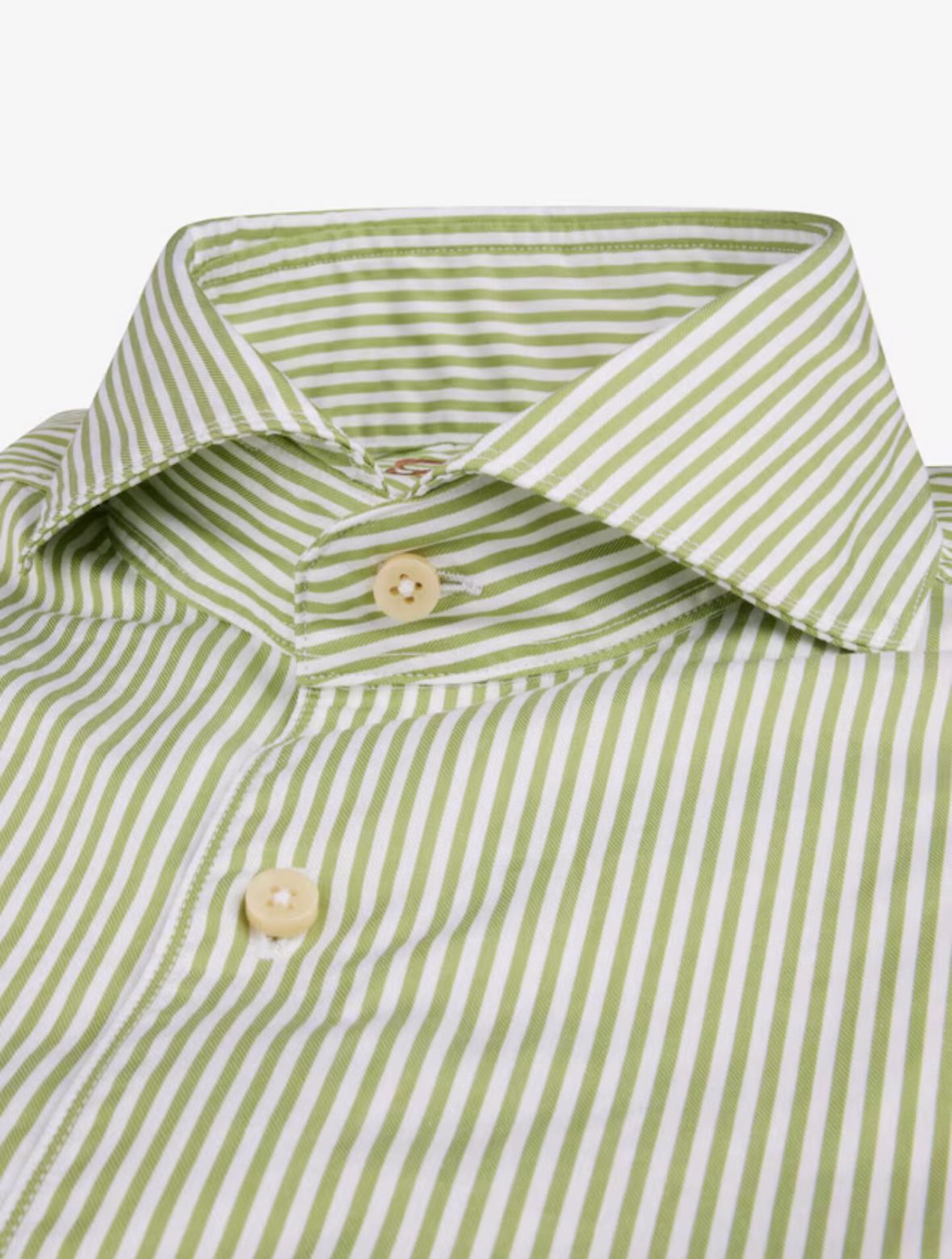Stenstroms Green Striped Twill Fitted Body
