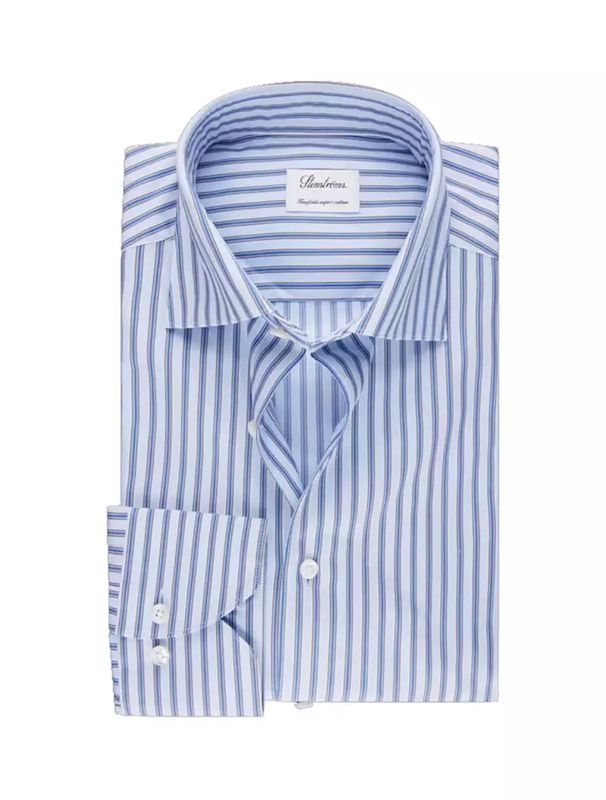 Stenstroms Blue striped twill Fitted Body