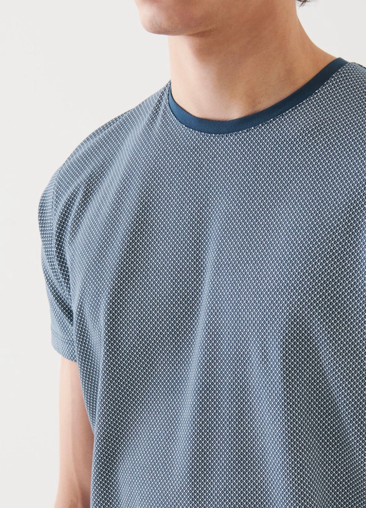 Patrtick Assaraf Pima Cotton Stretch Printed Crewneck