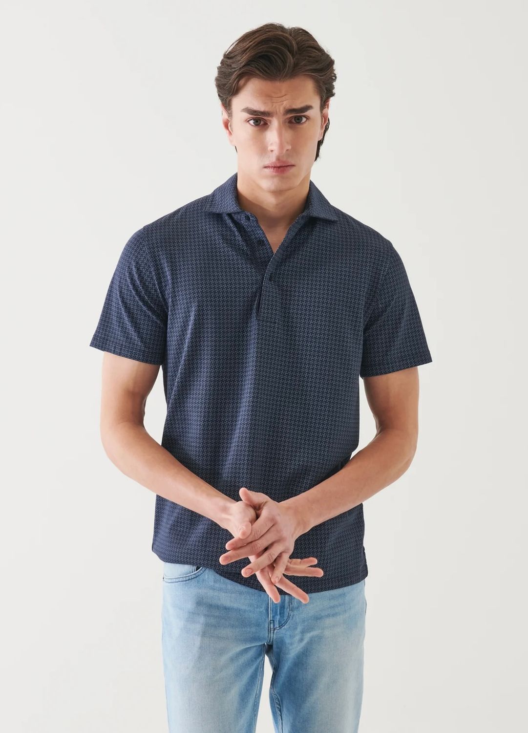 Patrick assaraf Pima Cotton Stretch Printed Polo